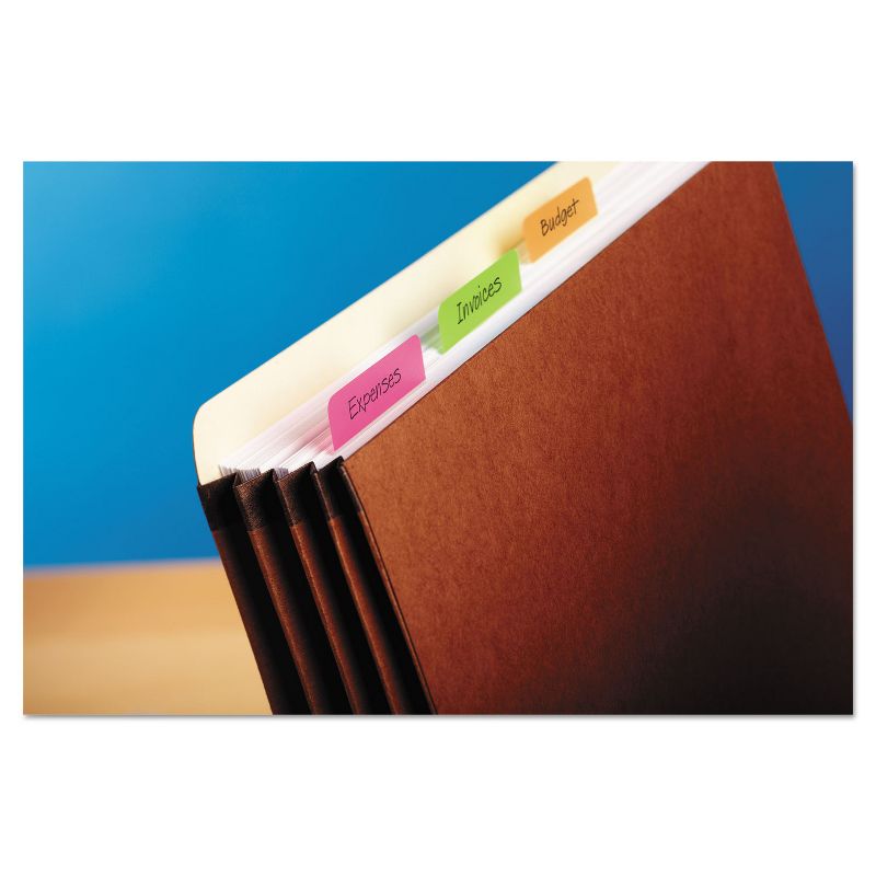 Post-it File Tabs 2 x 1 1/2 Solid Flat Assorted Bright 24/Pack 686PLOY, 4 of 10