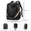 INFURNIC Backpacks Women Retro PU Leather Backpack Multi Function Large Capacity Stylish Travel Work Bag, Black, 13.26"*16.77"*2.34" - 2 of 4