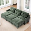 105.9" Chenille Modular Ergonomic Sectional Sofa Bed with Lumbar Pillows and 3 Movable Ottoman, 6-Piece Free combination Sofa - 2 of 4