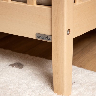 Natural Beechwood 3-in-1 Convertible Crib with Adjustable Height