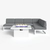 LayinSun 6-Piece Large Outdoor Modular L-Shaped Sectional Set with Propane Fire Pit Table - 2 of 4