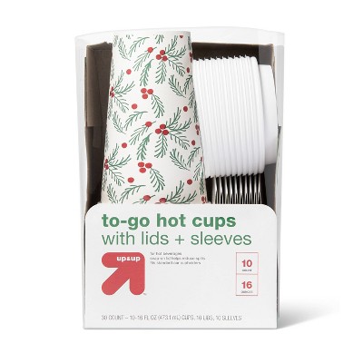 Holiday Disposable Drinkware Hot Cup - 16oz/10ct - up & up™