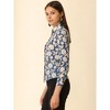 INSPIRE CHIC Women's Lace Floral Semi Sheer Work Button Down Collar Shirt - 4 of 4
