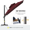 Sapphtopaz Patio Umbrella Outdoor Windproof Umbrella Cantilever Waterproof Pool Umbrella with Crank for Garden, Pool, Deck - 3 of 4