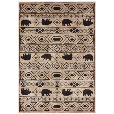 Weston Geometric Impressions Area Rug Ivory/Black - Captiv8e Designs