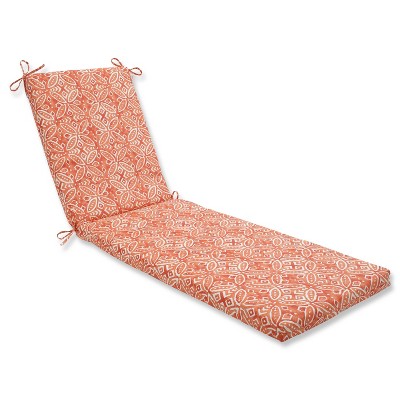 80" x 23" x 3" Merida Pimento Chaise Lounge Outdoor Cushion Orange - Pillow Perfect