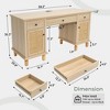 Brafabhome Computer Desk with Power Outlets, Writing Desk with 3 Drawers & 2 Storage Cabinet, Rattan Executive Desk for Bedroom Home office | Nature - 2 of 4