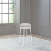 Aubrie Backless 26" Swivel Counter Height Barstool Off White/Silver - Hillsdale Furniture: Round Upholstered Metal Frame - 2 of 4