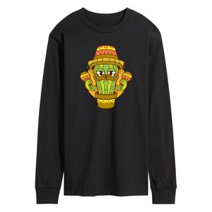 Men's - Instant Message - Cactus Sombrero Long Sleeve Graphic T-Shirt - 1 of 4