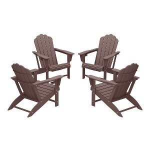 WestinTrends Highland Outdoor Patio HDPE Adirondack Chairs With Cup Holders (Set of 4) - 1 of 4