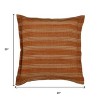 HomeRoots 20" Cinnamon Striped Jute Throw Pillow - 3 of 4