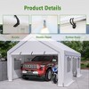 Gulches 13'x20' Heavy Duty Steel Carport Storage Canopy Garage Tent with Removable Sidewalls, Durable Outdoor Shelter - 2 of 4
