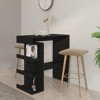 vidaXL Compact Space-Saving Bar Table with Storage Racks - 39.4"x19.7"x40" - Modern Design in Black - 2 of 4