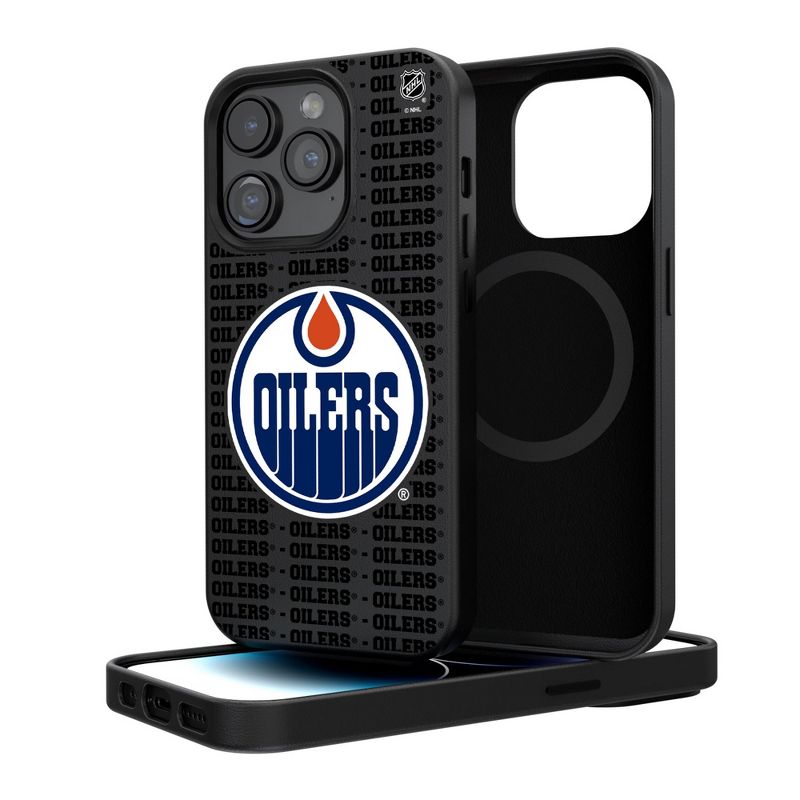 Keyscaper Edmonton Oilers Text Backdrop Magnetic Phone Case, 1 of 8