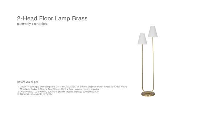60.25&#34;x18&#34; 2-Head Floor Lamp Brass - Threshold&#8482; designed with Studio McGee, 2 of 8, play video