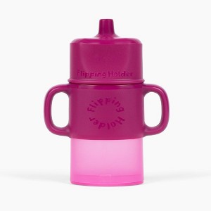 Flipping Holder Travel with Sip Top - squeeze proof food pouch holder, flips to juice box holder, plus handles and spill-proof sip top - 1 of 4