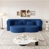 Busaurus Modern Floor Sofa with 2 Pillows,Convertible Teddy Fabric Foam-Filled Sleeper Sofa Bed,for Living Room - 3 of 4