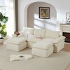 Racxily Modern corduroy cloud sofa, can be freely combined and has a comfortable sitting experience, suitable for modern living room - 3 of 4