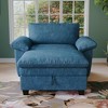 51" Chenille Upholstered Oversized Chaise Lounge Chair with Storage Ottoman - 3 of 4