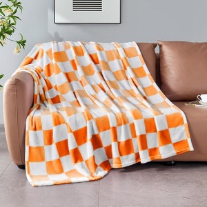 Lomsoe Checkered Blanket Flannel Throw Blankets Soft Cozy Checkered Grid Print Chessboard Pattern Throws for Bed Sofa Couch. - 1 of 4