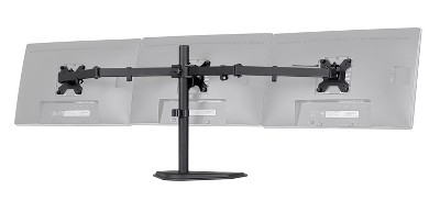 Black Triple Monitor Stand with Adjustable Arms