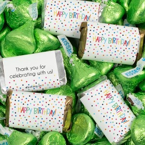 Birthday Candy Party Favors Hershey's Miniatures and Kisses - Colorful Dots - 1 of 1