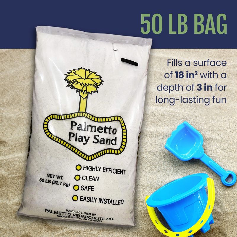 Palmetto 50 Pound Natural Play Sand for 18 Square Inch Sand Box, Play Areas, Classrooms, and Sand Tables for Kids and Toddlers, Creme, 2 of 7