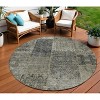 Taupe Brown And Charcoal Patchwork Washable Indoor Outdoor Area Rug - 2 of 4