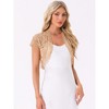 INSPIRE CHIC Women's Elegant Short Sleeve Sheer Floral Lace Shrug - 3 of 4