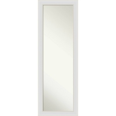 18" x 52" Flair Framed On the Door Mirror Soft White - Amanti Art