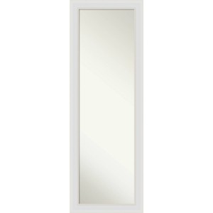 18" x 52" Flair Framed On the Door Mirror Soft White - Amanti Art: Modern Rectangle, Polystyrene Frame, No Assembly Required - 1 of 4