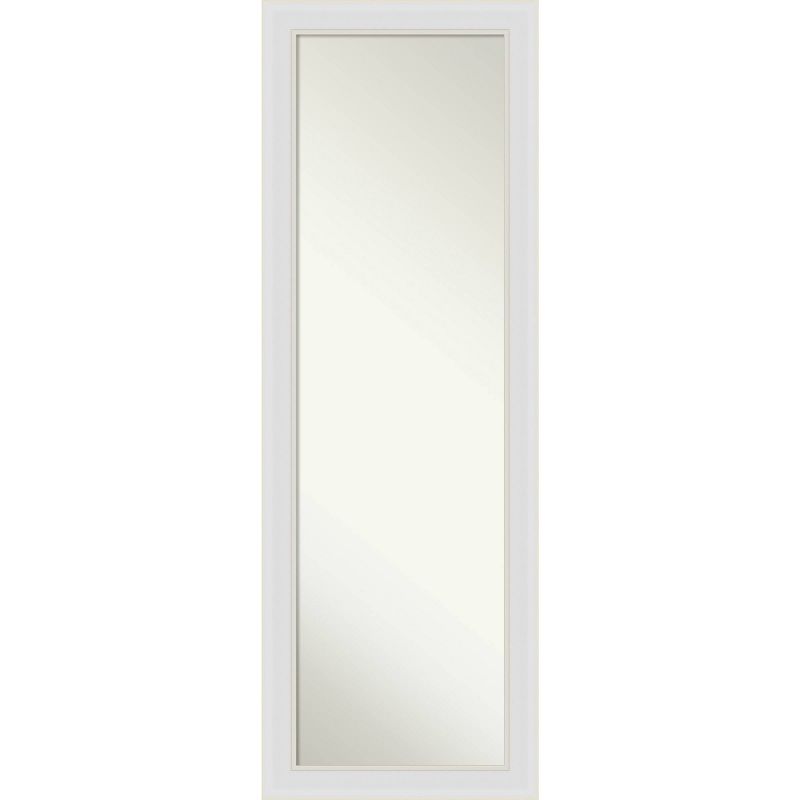 18&#34; x 52&#34; Flair Framed On the Door Mirror Soft White - Amanti Art, 1 of 10
