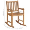 vidaXL Solid Teak Wood Rocking Chair with Anthracite Cushion, Finely Sanded and Treated for Premium Quality, Ideal for Indoor and Outdoor Relaxing - 4 of 4