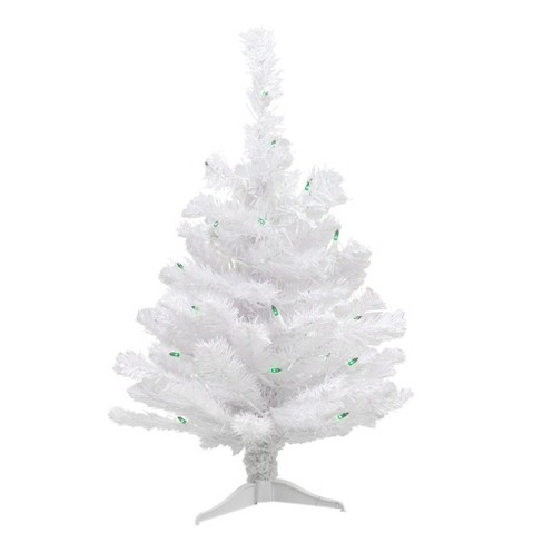 Northlight 3' Prelit Artificial Christmas Tree White Iridescent Pine Slim -  Pink Lights : Target