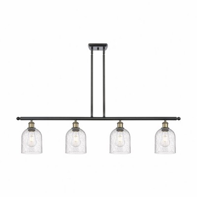 Bella - 4 Light Stem Hung Island In Industrial Style-10 Inches Tall and 48 Inches Wide