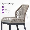 PURPLE LEAF 2 Pieces Bar Stools Patio Modern Rattan Barstools Aluminum Woven Tall Bar Chairs with Cushions for Outdoor Kitchen Island Garden - 4 of 4