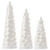 Casafield Set of 3 - 8, 10, 12-Inch Hand Painted Ceramic Christmas Trees - Pre-Lit Trees with Lights - 3 of 4