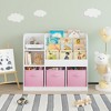 PDTEND Kids Bookshelf and Toy Storage Organizer, Multifunctional Bookcase with 3 Collapsible Fabric Drawers - 3 of 4