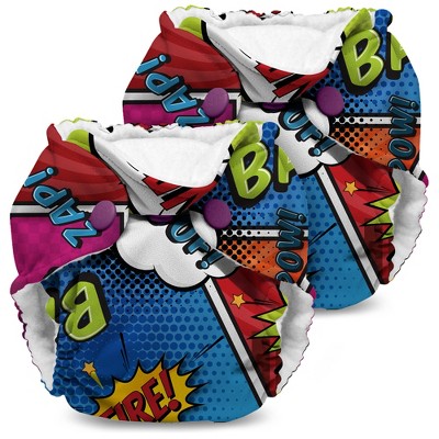 Image of Kanga Care Lil Joey Newborn All in One AIO Cloth Diaper (2pk) BAM Multicolored 4-12lbs