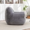NicBex Fluffy Faux Fur Bean Bag Chair with Optional Ottoman,High Density Shredded Foam Filled Lazy Sofa Chair with Optional Footstool for Adults - 2 of 4