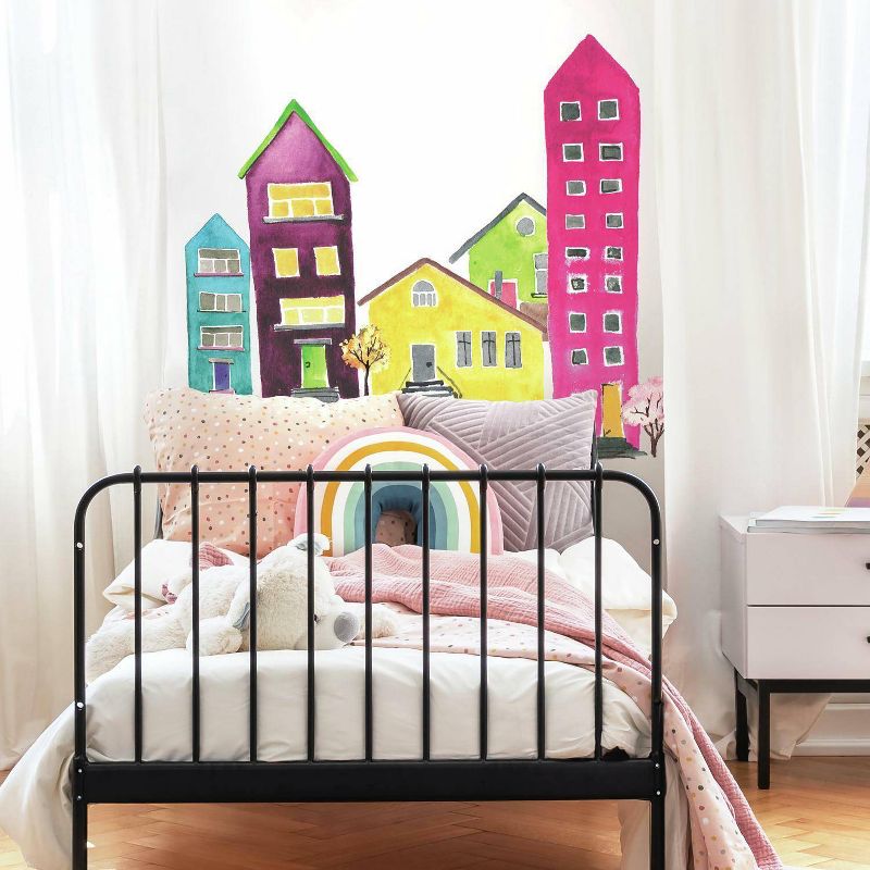 RoomMates Watercolor Village Peel and Stick Wall Decal, 1 of 8