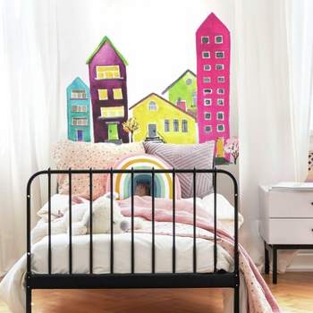 RoomMates Watercolor Village Peel and Stick Wall Decal