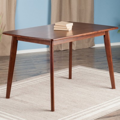 Winsome Shaye Walnut Solid Wood Mid-Century Modern Dining Table