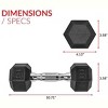 5lb 8lb 10lb 12lb 15lb Coated Rubber Hex Dumbbell, Pair of 2 - 2 of 4