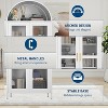 73In Tall Metal Arched Cabinet,Freestanding Cabinet with Glass Door, 2 Adjustable Shelves,Modern Farmhouse Display Bookshelf, for Living/Dinning Room - 4 of 4