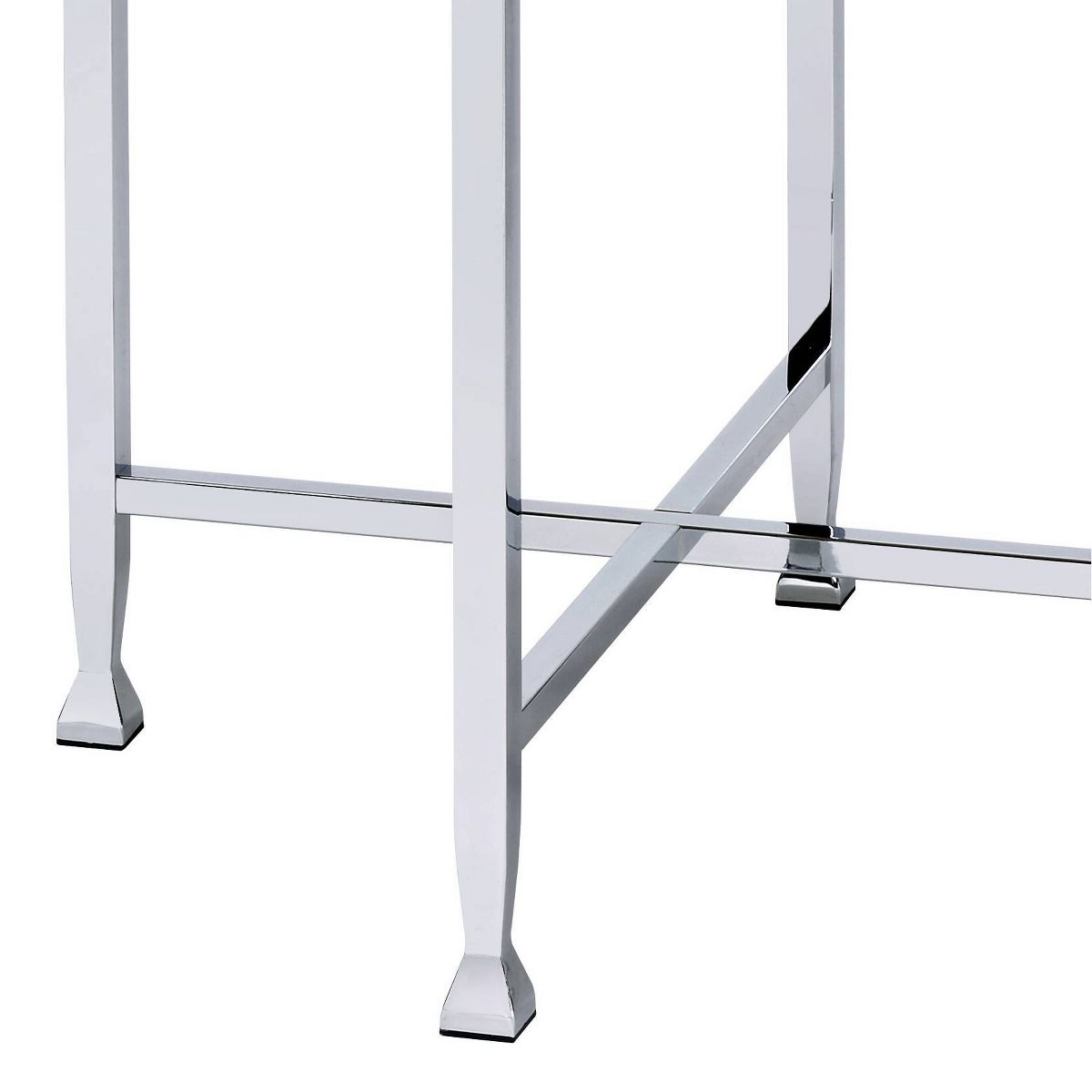 Acme Furniture Brecon Accent Table White Oak/Chrome Finish - thumbnail 3