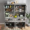 Famapy Gray Moire 61.2" Wide 3 Drawer Sideboard with Modern Design Buffet Hutch Storage Pantry Cabinet Sideboard Storage Cabinet - 2 of 4