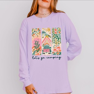 Simply Sage Market Let's Go Camping Van Garment Dyed Long Sleeve - 1 of 3