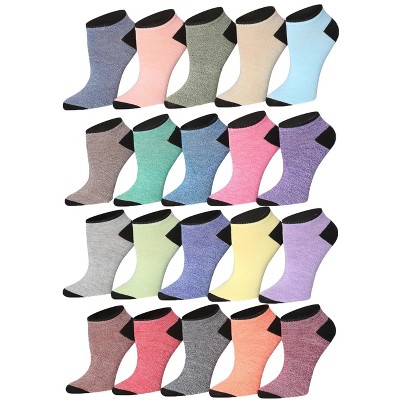 Tipi Toe Women's 20 Pairs Colorful Sunflower Patterned Low Cut/No Show Socks