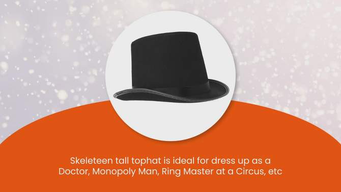 Skeleteen Adults Magician Felt Top Hat Costume - Black, 2 of 7, play video